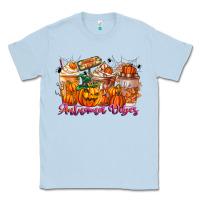 Dusty Blue Thanks A Latte Autumn Vibes Classic Tee - CowhideDigitalArt