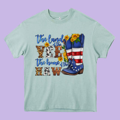The Land Of The Yee The Home Of The Haw Heavy Core Tee Designed By Hra Design Shop