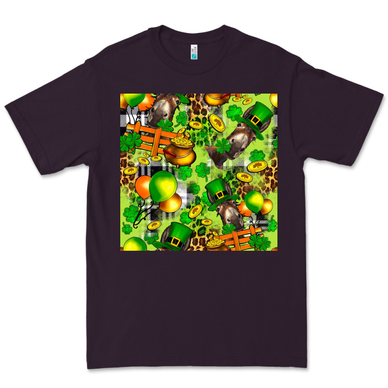 St. Patrick's Donkey With Shamrock Seamless Premium Tee by FaDigitalArtStudio | Teevron