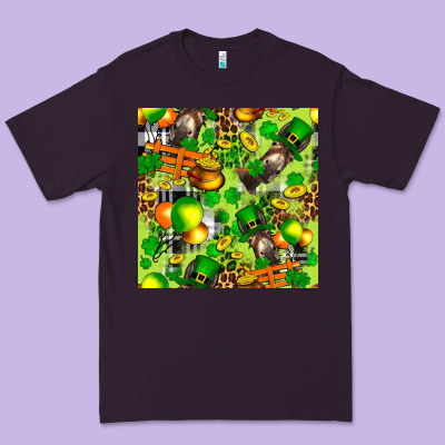 St. Patrick's Donkey With Shamrock Seamless Premium Tee Designed By Fadigitalartstudio