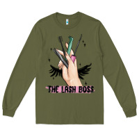 Army Green the lash boss Long Sleeve Tee - MaliasSmallBusiness