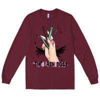 Burgundy the lash boss Long Sleeve Tee - MaliasSmallBusiness