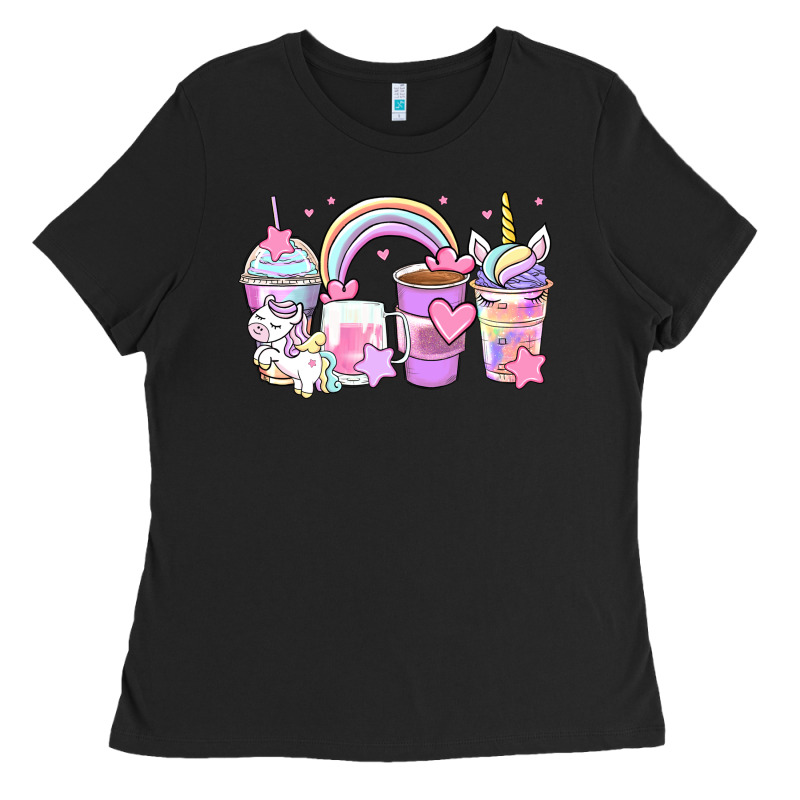 Unicorn Coffee Cups Ladies Tee by Zillion Design Studio | Teevron