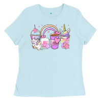 Baby Blue unicorn coffee cups Ladies Tee - Zillion Design Studio