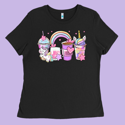 Unicorn Coffee Cups Ladies Tee Designed By Zillion Design Studio