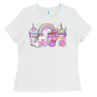 White unicorn coffee cups Ladies Tee - Zillion Design Studio