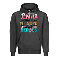 Charcoal Heather Western CNA Because Nurses Need Heroes Zipper Hoodie - LillyAllenDesigns