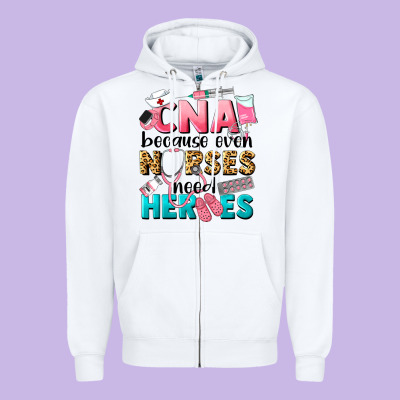 Western Cna Because Nurses Need Heroes Zipper Hoodie Designed By Lillyallendesigns