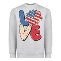 Heather Grey love 4th of july Heavyweight Sweatshirt - MaliasSmallBusiness
