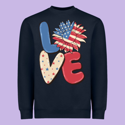 Love 4th Of July Heavyweight Sweatshirt Designed By Maliassmallbusiness