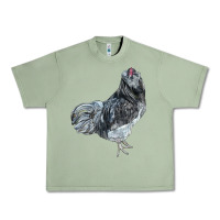 Oil Green Ameraucana Rooster Urban Heavy Tee - LillyAllenDesigns