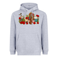 Heather Grey Lady of Guadalupe Coffee Cups Heavyweight Hoodie - texasbilliewilder