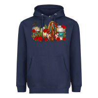 Navy Lady of Guadalupe Coffee Cups Heavyweight Hoodie - texasbilliewilder