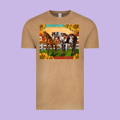 Western Ranch Horses Vintage Tee Designed By Lillyallendesigns