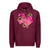 Burgundy Texas map Cancer Premium Hoodie - HowdyJamesFarm