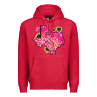 Cardinal Texas map Cancer Premium Hoodie - HowdyJamesFarm