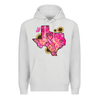 Dove Grey Texas map Cancer Premium Hoodie - HowdyJamesFarm