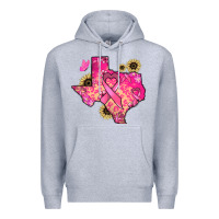 Heather Grey Texas map Cancer Premium Hoodie - HowdyJamesFarm