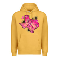 Mustard Texas map Cancer Premium Hoodie - HowdyJamesFarm
