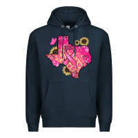 Navy Texas map Cancer Premium Hoodie - HowdyJamesFarm