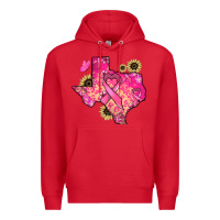 Red Texas map Cancer Premium Hoodie - HowdyJamesFarm