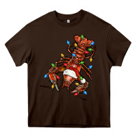 Chocolate Brown Christmas crawfish Heavy Core Tee - FaDigitalArtStudio