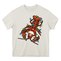 Cream Christmas crawfish Heavy Core Tee - FaDigitalArtStudio