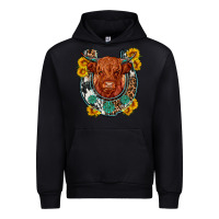 Black western leopard cowhide cow horseshoe Urban Hoodie - OliviaCreatesArt
