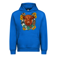 Cobalt western leopard cowhide cow horseshoe Urban Hoodie - OliviaCreatesArt