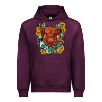 Mauve Wine western leopard cowhide cow horseshoe Urban Hoodie - OliviaCreatesArt