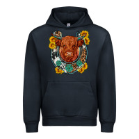 Navy western leopard cowhide cow horseshoe Urban Hoodie - OliviaCreatesArt