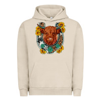 Pigment French Oak western leopard cowhide cow horseshoe Urban Hoodie - OliviaCreatesArt