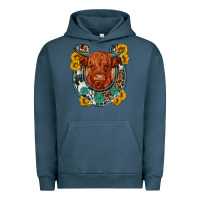 Pigment Midnight Navy western leopard cowhide cow horseshoe Urban Hoodie - OliviaCreatesArt