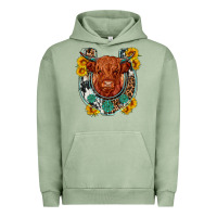 Pigment Oil Green western leopard cowhide cow horseshoe Urban Hoodie - OliviaCreatesArt