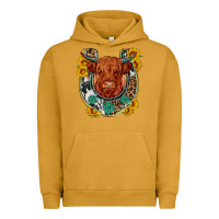 Pigment Peanut Butter western leopard cowhide cow horseshoe Urban Hoodie - OliviaCreatesArt