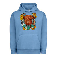 Pigment Pebble Blue western leopard cowhide cow horseshoe Urban Hoodie - OliviaCreatesArt