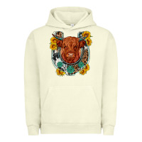 Pigment Pistachio western leopard cowhide cow horseshoe Urban Hoodie - OliviaCreatesArt