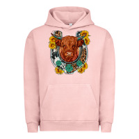 Pigment Salmon western leopard cowhide cow horseshoe Urban Hoodie - OliviaCreatesArt