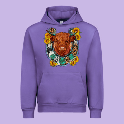 Western Leopard Cowhide Cow Horseshoe Urban Hoodie Designed By Oliviacreatesart