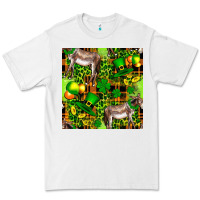 White St. Patrick's Donkey With Leprechaun Hat Seamless Premium Tee - FaDigitalArtStudio