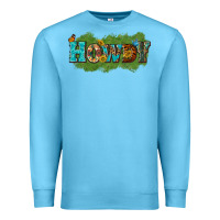 Ocean Blue Western Howdy Premium Sweatshirt - texasbilliewilder
