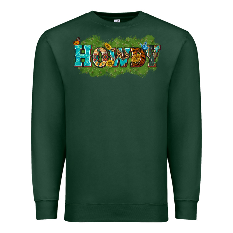 Western Howdy Premium Sweatshirt by texasbilliewilder | Teevron