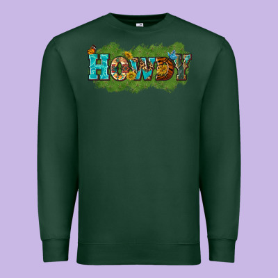 Western Howdy Premium Sweatshirt Designed By Texasbilliewilder