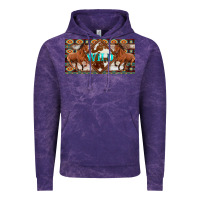 Cloud Purple aztec horses and wild with cowhide license plate template Vintage Hoodie - Artiststas