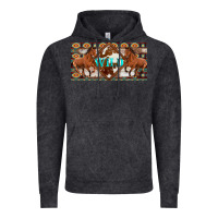 Aztec Horses And Wild With Cowhide License Plate Template Vintage Hoodie | Teevron