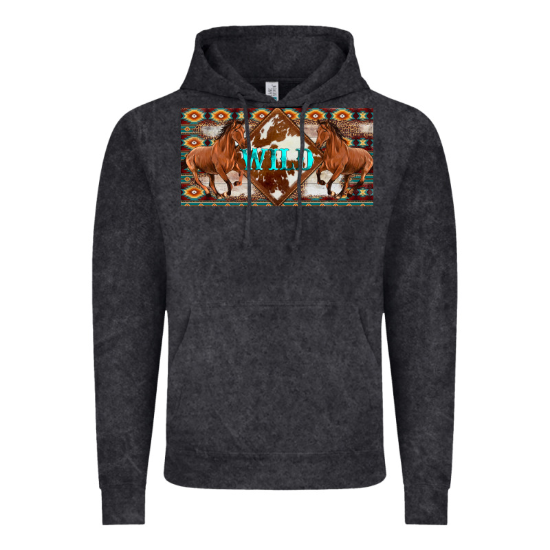 Aztec Horses And Wild With Cowhide License Plate Template Vintage Hoodie by Artiststas | Teevron