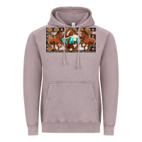 Vintage Zinc aztec horses and wild with cowhide license plate template Vintage Hoodie - Artiststas