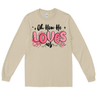 Mushroom oh how he loves us Long Sleeve Tee - MaliasSmallBusiness
