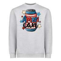 Heather Grey American can cooler Heavyweight Sweatshirt - MaliasSmallBusiness