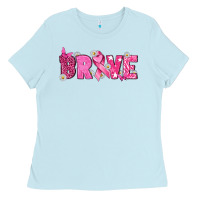 Baby Blue Breast Cancer Brave Ladies Tee - texasbilliewilder